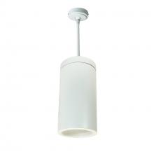 Nora NYLS3-6P1L440FP01WWW - 6" Sapphire III Pendant Mount White Cylinder, Matte Powder White Reflector/Matte Powder White