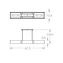 Hammerton PLB0044-67-BS-FG-001-L3 - Textured Glass Linear - 67-Inch (LED)