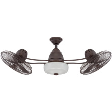 Craftmade BW248AG6 - 48" Dual Head Ceiling Fan w/Blades & Light Kit, Damp Rated