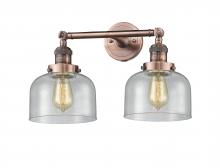 Innovations Lighting 208-AC-G74-LED - Bell - 2 Light - 19 inch - Antique Copper - Adjustable Bath Vanity Light