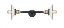Innovations Lighting 208L-BAB-G1-LED - Halophane - 2 Light - 9 inch - Black Antique Brass - Adjustable Bath Vanity Light