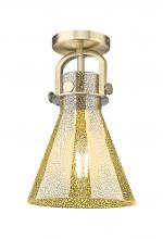 Innovations Lighting 410-1F-BB-G411-8ME - Newton Cone - 1 Light - 8 inch - Brushed Brass - Flush Mount