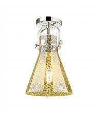 Innovations Lighting 410-1F-PN-G411-8ME - Newton Cone - 1 Light - 8 inch - Polished Nickel - Flush Mount
