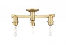 Innovations Lighting 716-3F-BB - Arcadia - 3 Light - 18 inch - Brushed Brass - Flush Mount