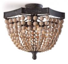 J. Landon Items 16-1162 - REGINA ANDREWS - WOOD BEADED SEMI FLUSH MOUNT