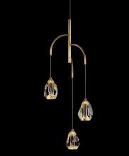 J. Landon Items AJC-9137 - FACETED CHUNK CRYSTAL 3-LIGHT CHANDELIER