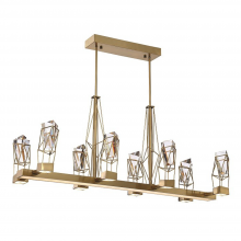 ZEEV Lighting CD10254-LED-AGB - Gem 24" Geometric Crystal LED Linear Pendant in Aged Brass