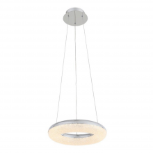 ZEEV Lighting P30088-LED-CH - Orbit 16" LED Crushed Crystal Ring Pendant in Chrome