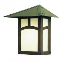 Arroyo Craftsman EW-7SFRM-VP - 7" evergreen flush wall mount with sycamore filigree