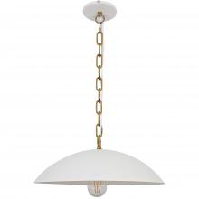 Dainolite OFE-151P-MW-AGB - 1 Light Pendant in Matte White w/ Aged Brass Chain
