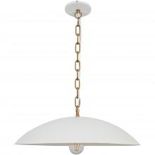 Dainolite OFE-191P-MW-AGB - 1 Light Pendant in Matte White w/ Aged Brass Chain