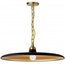 Dainolite QTN-241P-MB-AGB - 1 Light Pendant in Aged Brass w/ Matte Black & Gold Shade