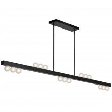 Dainolite RAL-7215HP-MB - 15 Light Horizontal Pendant in Matte Black w/ Frosted Glass